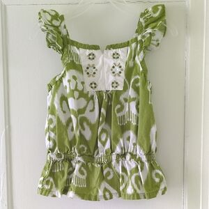 Gymboree Green Sleeveless Batik Summer Top